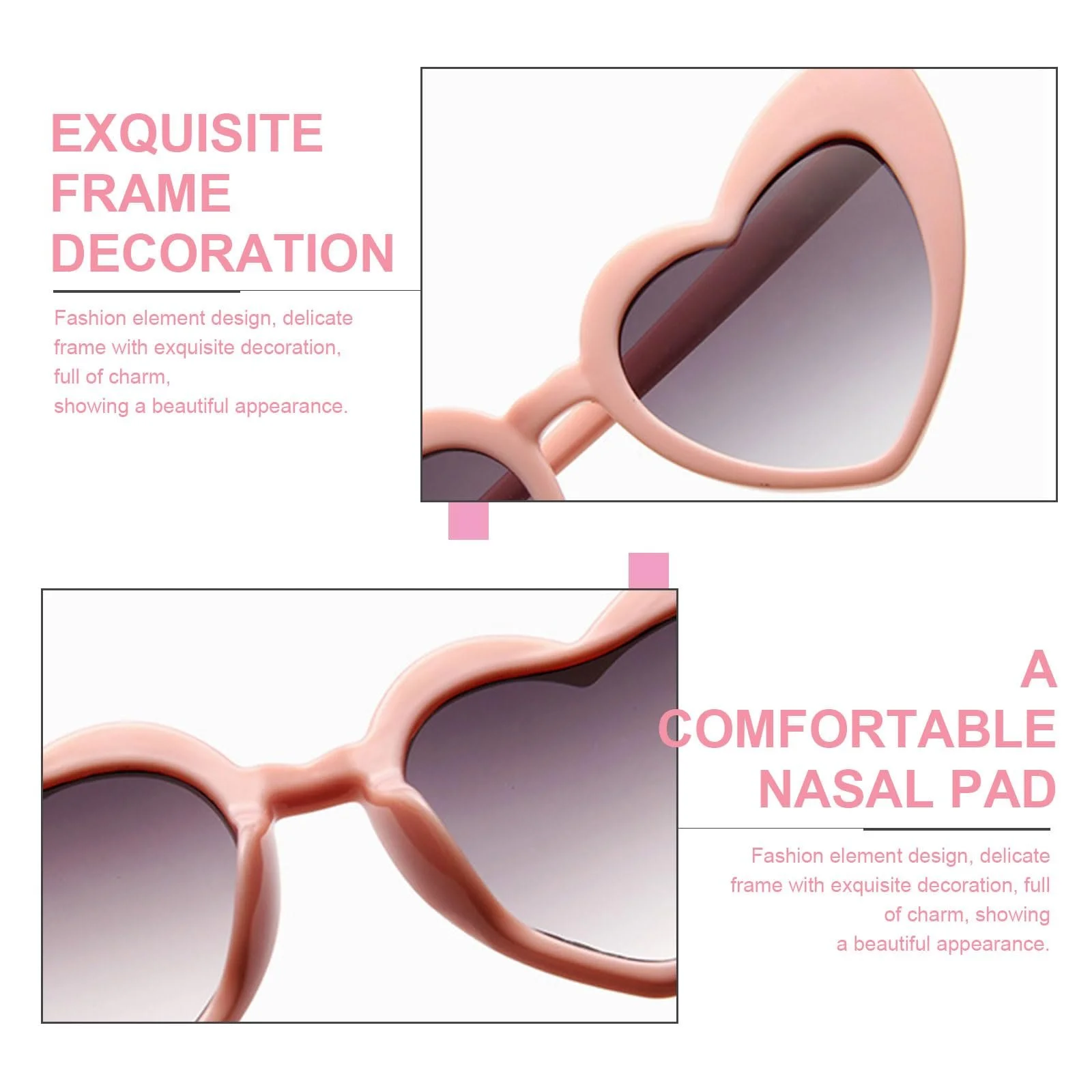 Сонцезахисні Окуляри Серцеподібні VIKSAUN Ретро Вінтажні Різнокольорові, фото №3