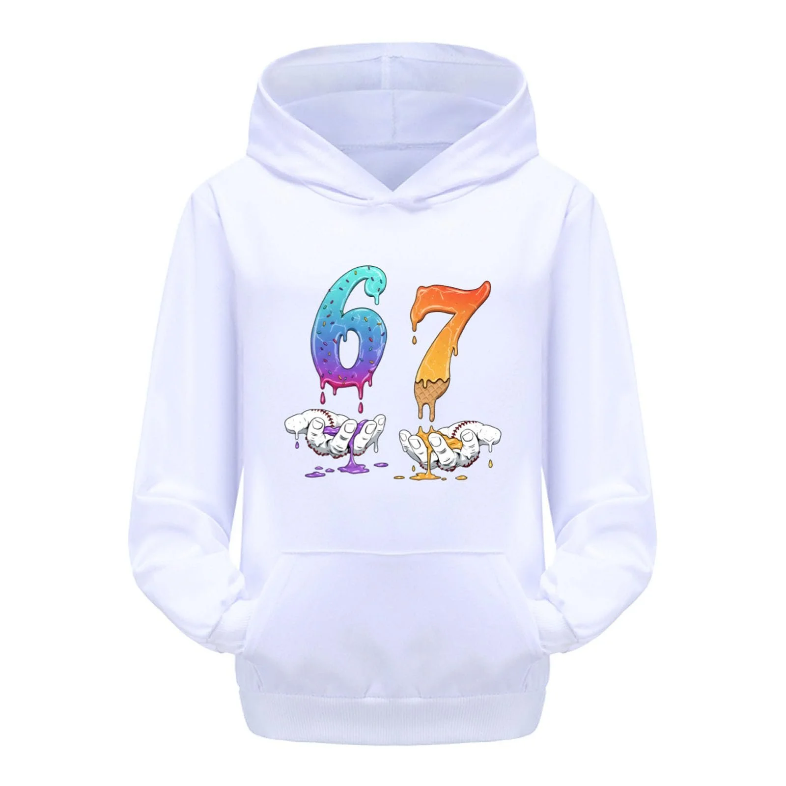 Худи Generisch 67 Fun Meme для детей, мальчиков, с мемом Ice Cream Drip, повседневная спортивная одежда, большой размер, базовые топы для девочек, фото №1