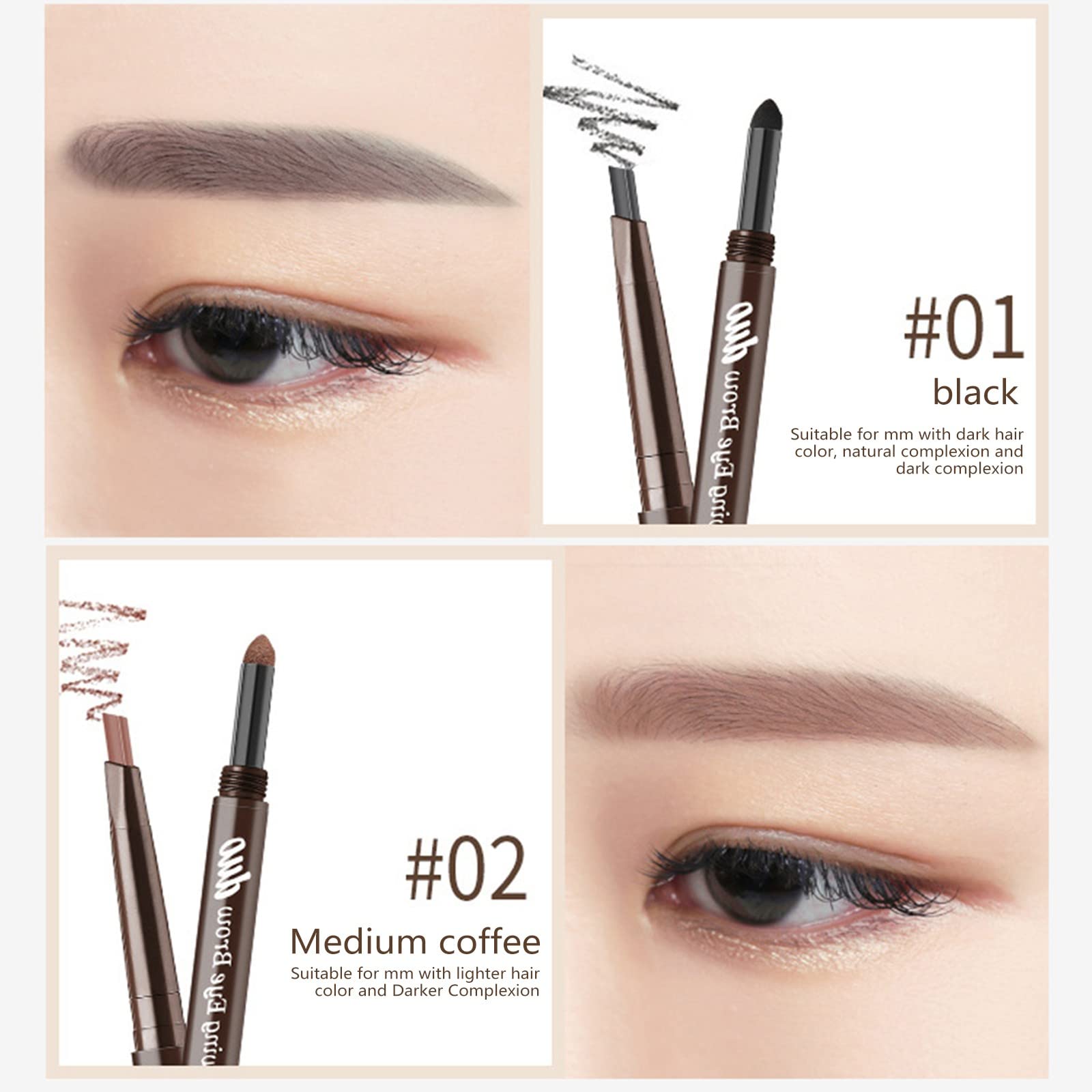 Гель для фиксации бровей и Пудра для бровей Два в одном Водостойкий Автоматическое вращение Набор для всех типов кожи Трафарет (D Один размер), фото №7