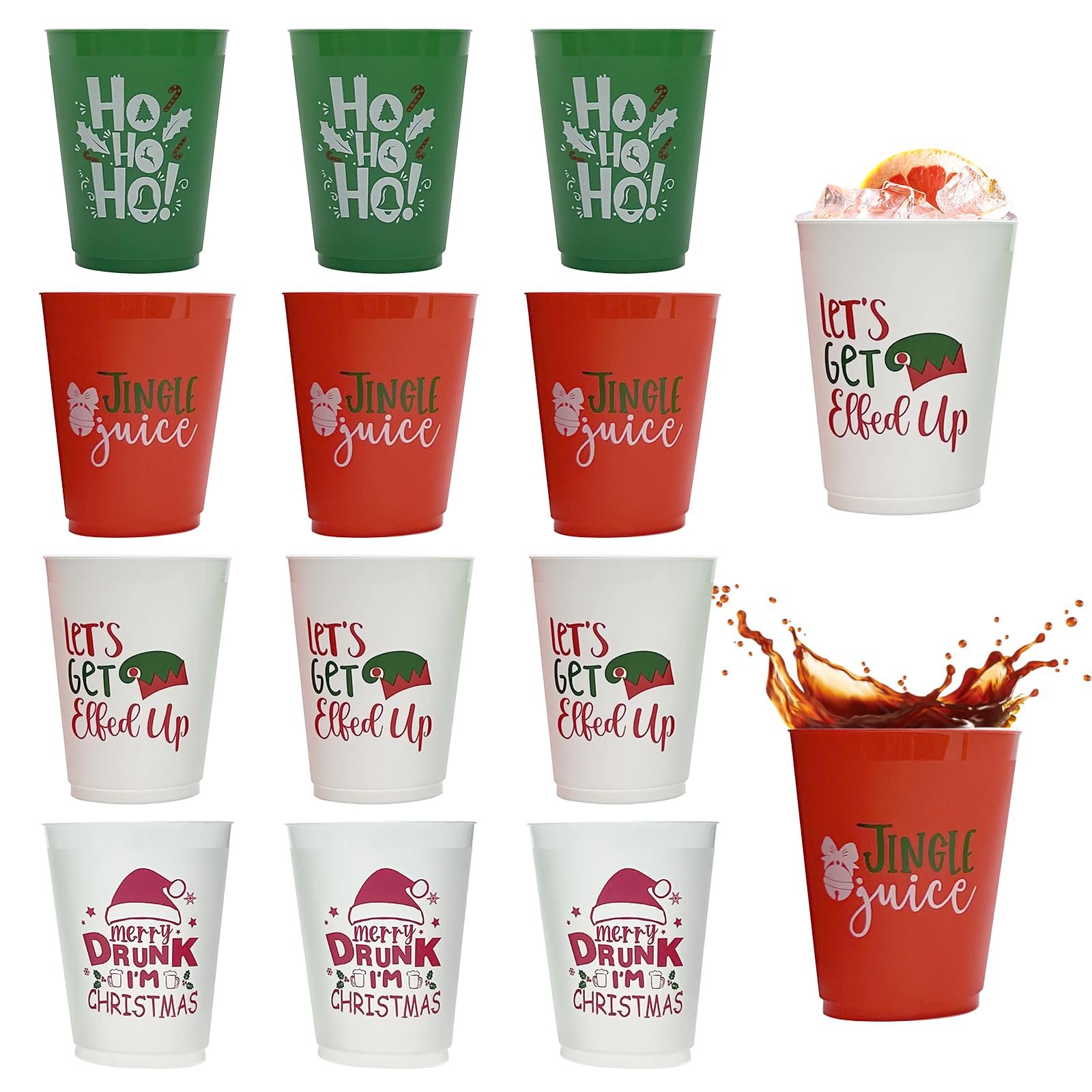 Чашка Cosiesnest Різдвяна Багаторазова 450 мл Червоний, набір 12 штук, фото №1