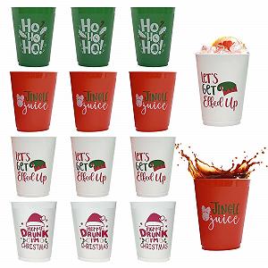 Чашка Cosiesnest Різдвяна Багаторазова 450 мл Червоний, набір 12 штук - Фото 1