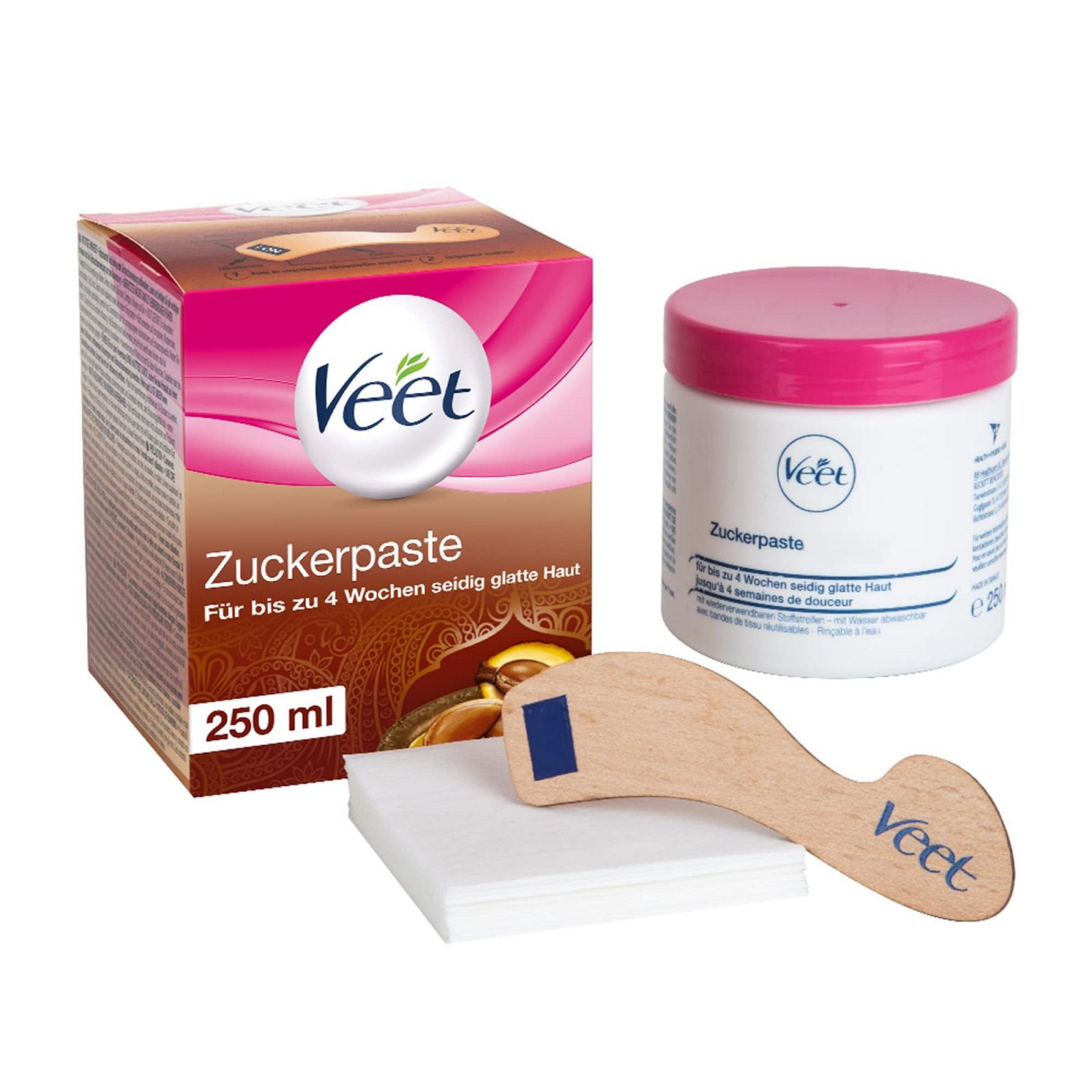 Паста сахарная Veet Sugaring Vanilla Blossom для лица и тела 250 мл со шпателем и полосками, фото №1 Паста сахарная Veet Sugaring Vanilla Blossom для лица и тела 250 мл со шпателем и полосками, фото №1