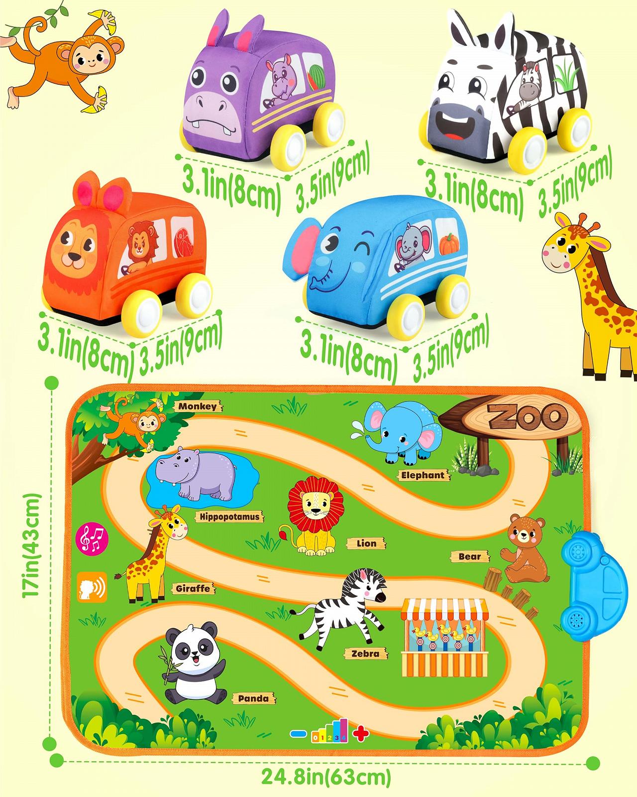 Игрушка Vanmor Animal Theme Car Toys с музыкальным ковриком/сумкой для хранения, фото №7