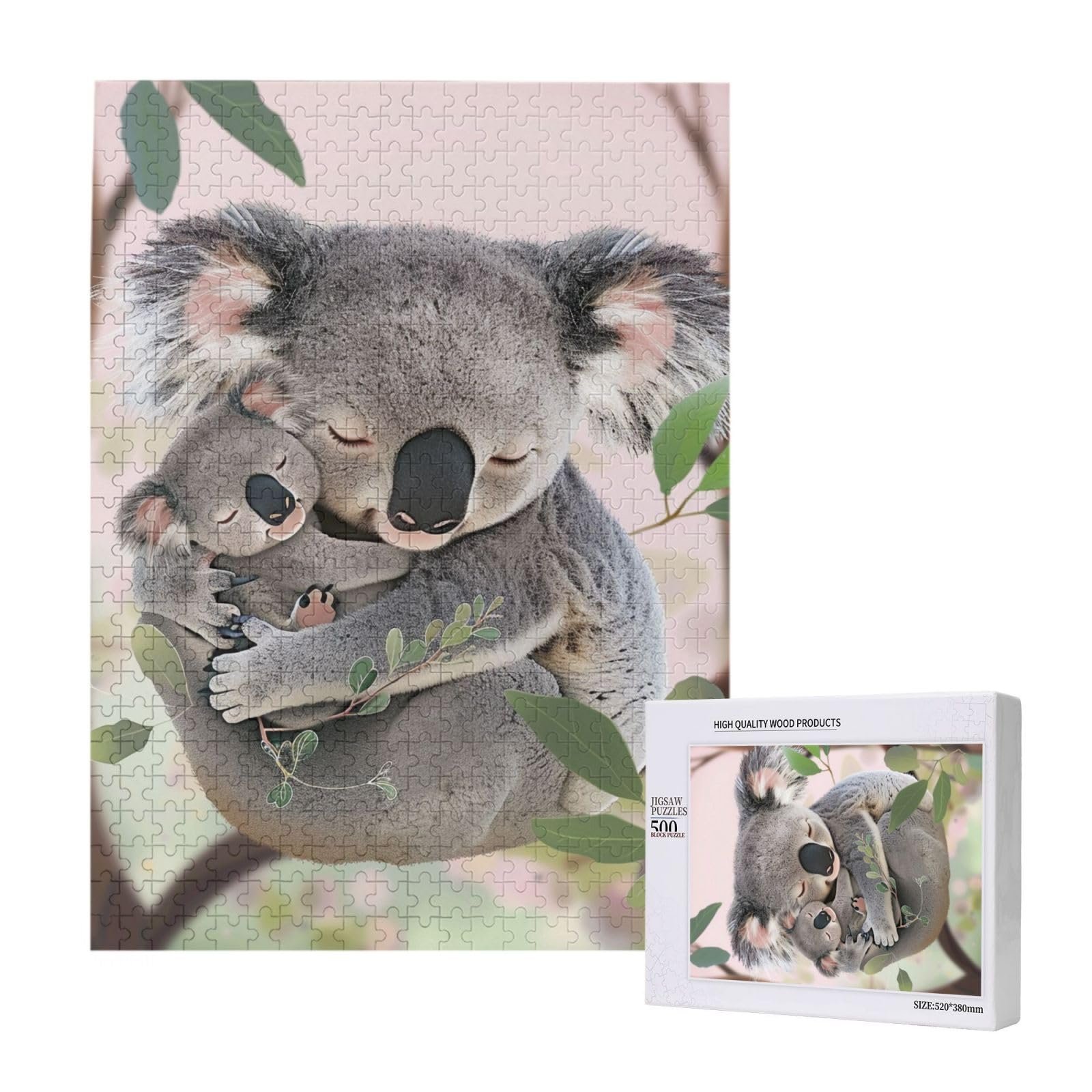 Пазл Wooden Puzzle Cute Koala Mom and Baby 500 деталей 38 x 52 см с коробкой для хранения, фото №1 Пазл Wooden Puzzle Cute Koala Mom and Baby 500 деталей 38 x 52 см с коробкой для хранения, фото №1