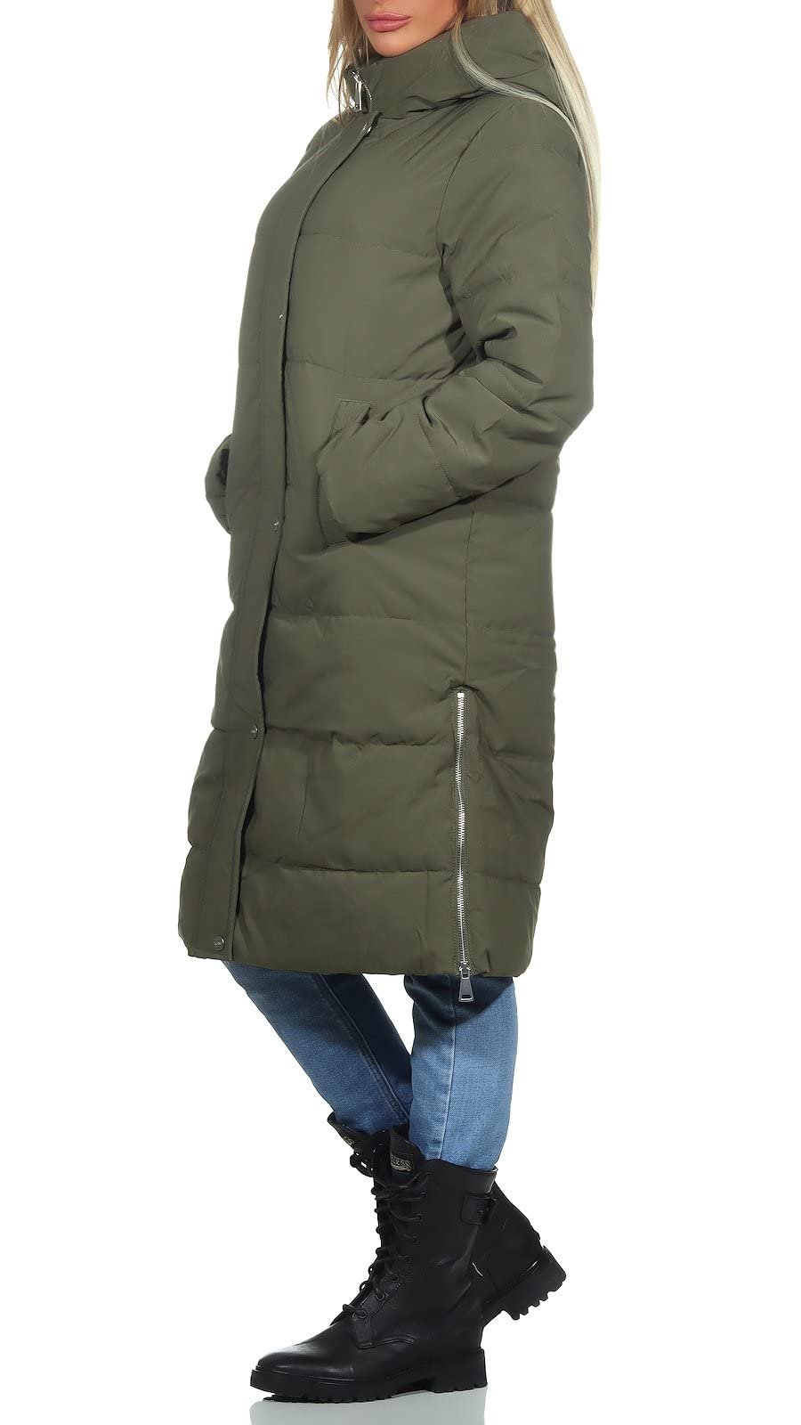 Пальто Hailys JK Alice Жіночий Хакі Базовий Вуличний стиль, фото №3