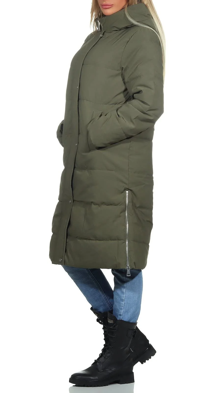 Пальто Hailys JK Alice Жіночий Хакі Базовий Вуличний стиль, фото №3 Пальто Hailys JK Alice Жіночий Хакі Базовий Вуличний стиль, фото №3