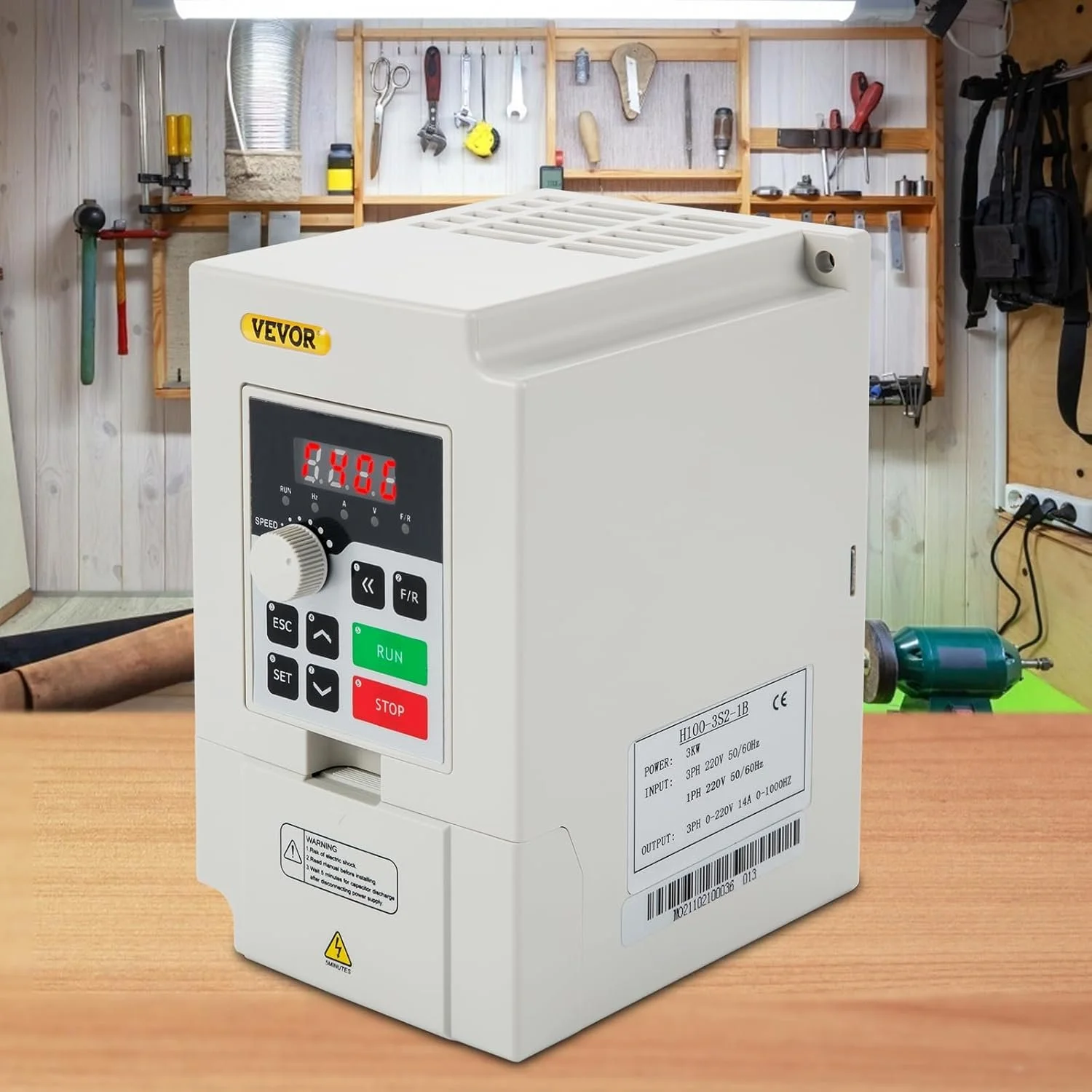 Перетворювач частоти Vevor H100-3S2-S / 3 kW / Векторне керування / 220V / 0-400 Гц / Сірий, фото №6 Перетворювач частоти Vevor H100-3S2-S / 3 kW / Векторне керування / 220V / 0-400 Гц / Сірий, фото №6