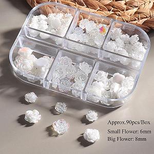 Подвеска для ногтей Цветок Yeeda Роза 5D Цветочные украшения для ногтей, 6 ячеек 3D Акриловые цветы для ногтей Стразы Роза Весенние украшения для ногтей, DIY украшения для маникюра synthetic.ua - Фото 1