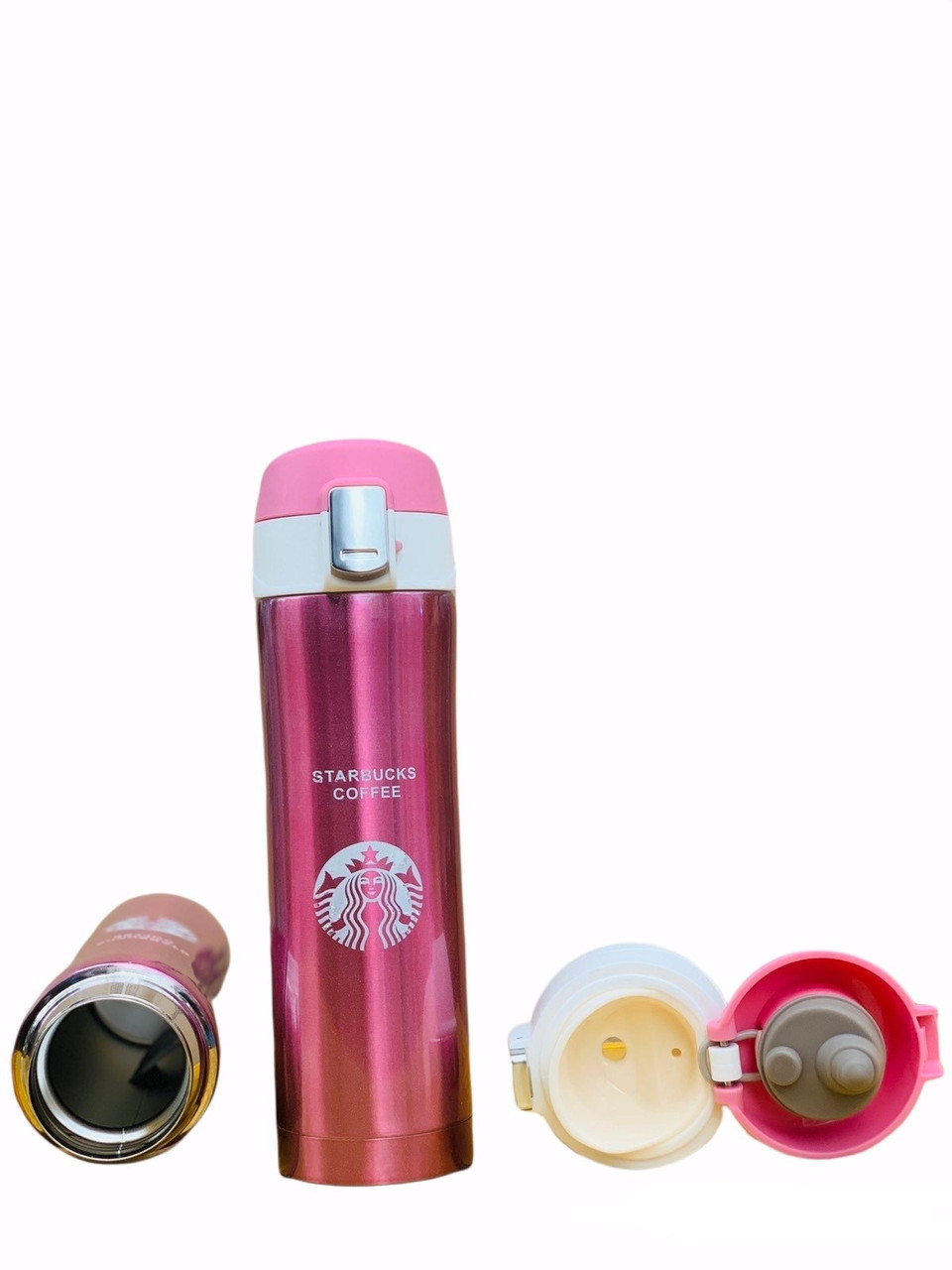 Термочашка термокружка Starbucks 500 мл EL-305 Розовая, фото №2