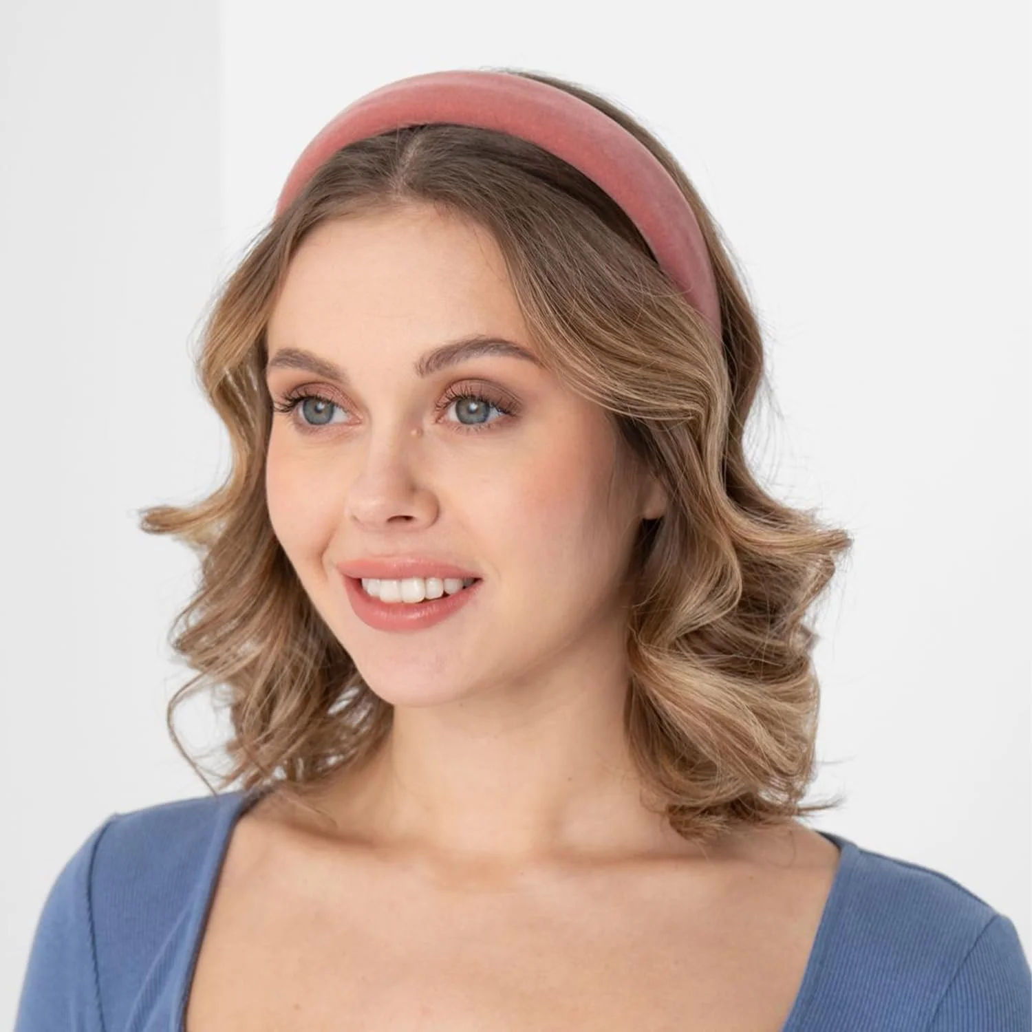 Набір з 2 жіночих обручів на голову Velvet Black + Pink, фото №5