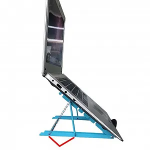 Подставка для ноутбука складная Пластик Портативная охлаждающая основа Легкая и стабильная для рабочего стола Синяя - Фото 1