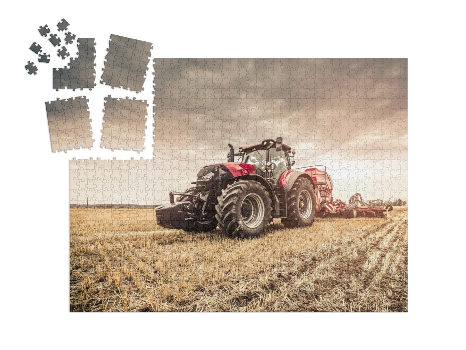 Пазл-календарь puzzleYOU Red Tractor at Fieldwork 1000 деталей, фото №2 Пазл-календарь puzzleYOU Red Tractor at Fieldwork 1000 деталей, фото №2