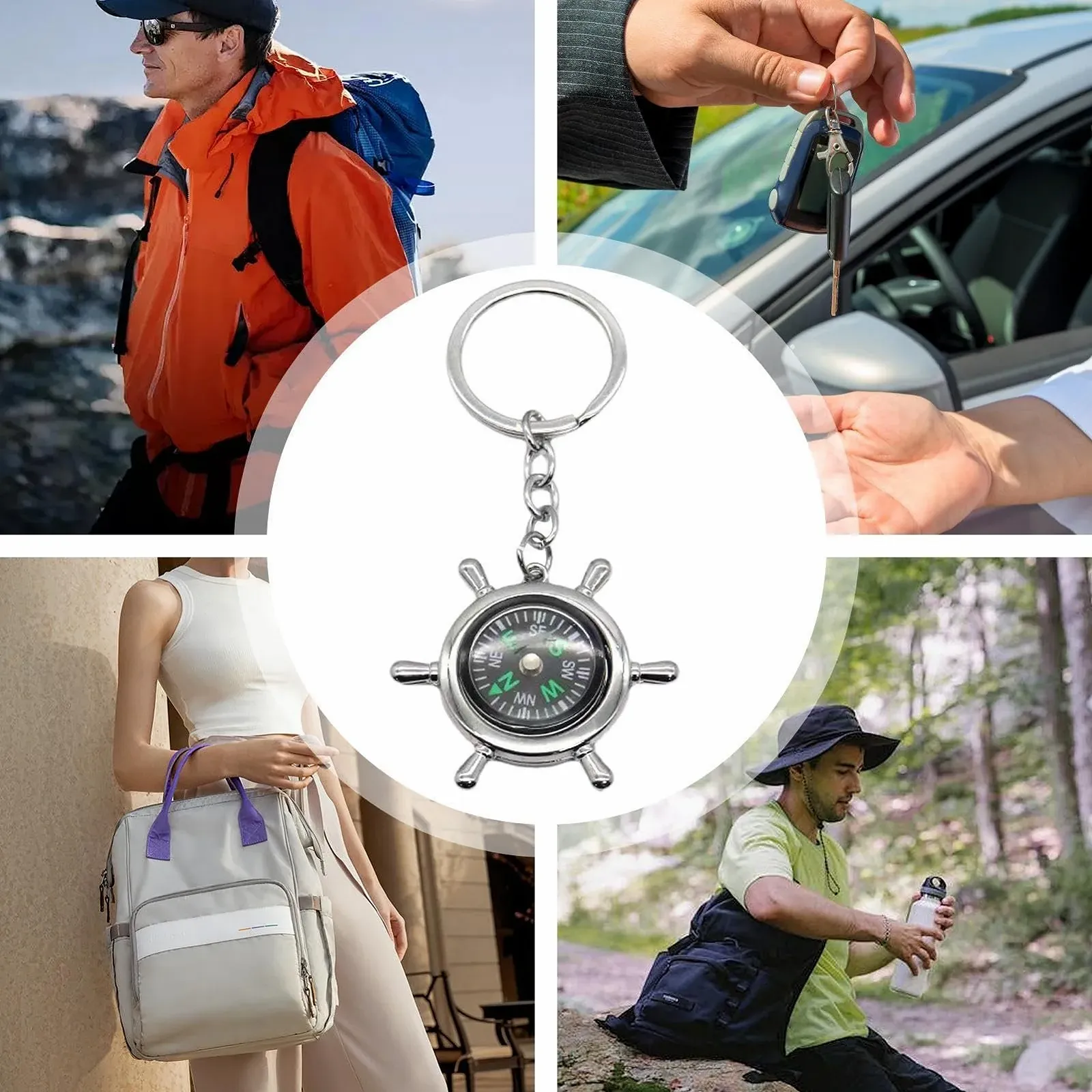 Брелок-компас Outdoor - Металевий кулон для виживання на відкритому повітрі - Стильний та елегантний, фото №4