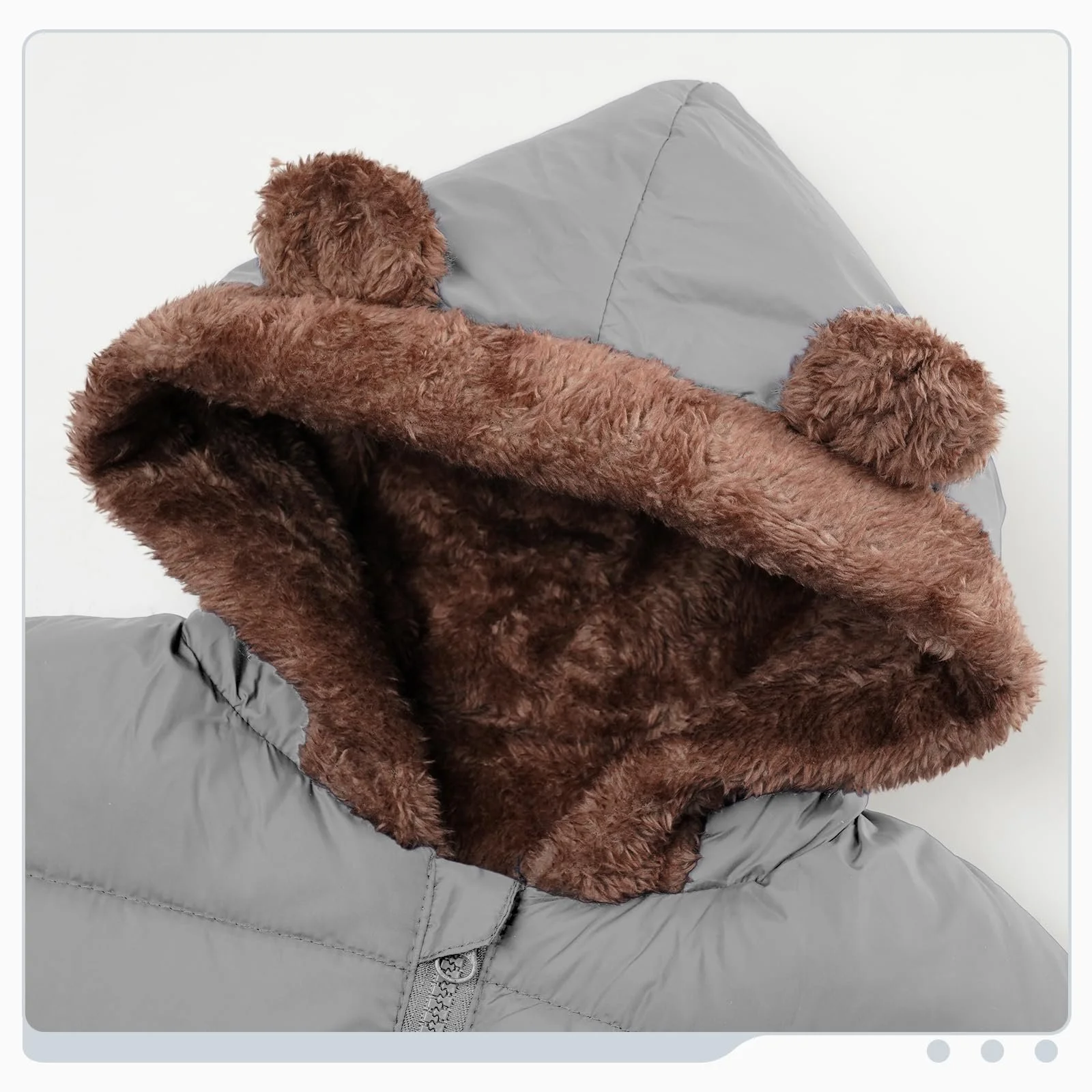 Детский зимний жилет с капюшоном JiAmy для малышей, мальчиков и девочек, стеганый ветрозащитный безрукавный милый жилет с медвежьими ушками, весенне-осенне-зимний жилет для детей от 18 месяцев до 6 лет, фото №3