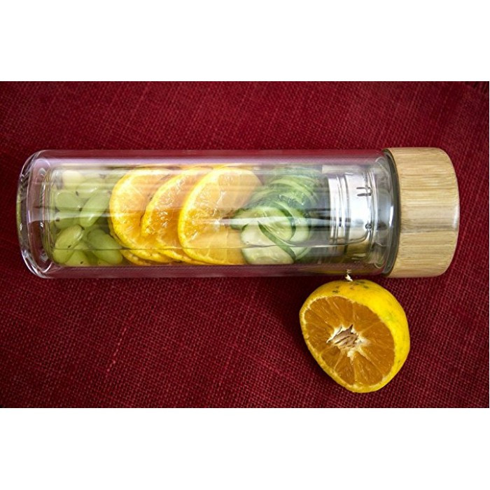 Скляна термо пляшка Detox з подвійними стінами, фото №5