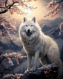 AR-3199 Набір алмазної мозаїки на підрамнику 40*50 см Вовчиця під місяцем - Фото 1