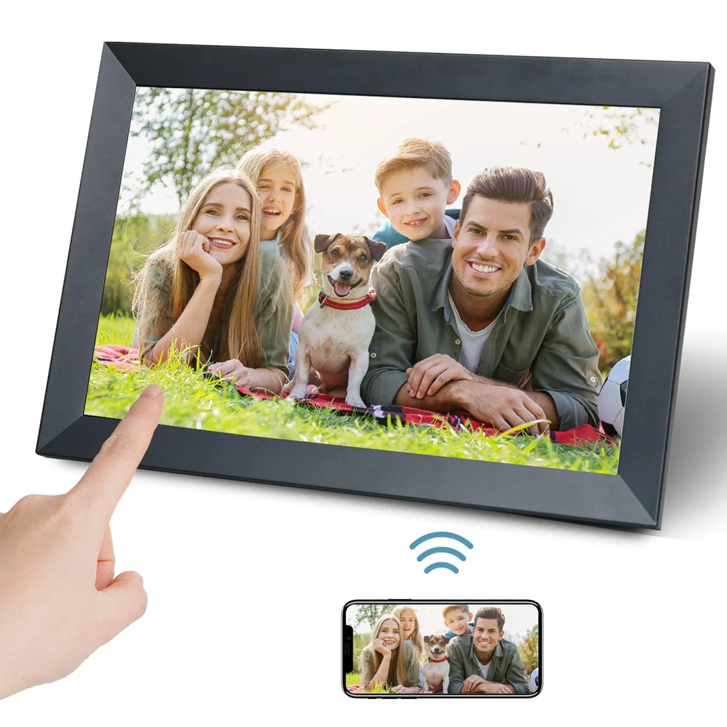 Цифровая фоторамка Aorpdd 10.1 дюйма WiFi HD IPS Touch Screen 32 ГБ Auto Rotation Frameo App, фото №1