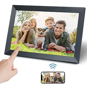 Цифровая фоторамка Aorpdd 10.1 дюйма WiFi HD IPS Touch Screen 32 ГБ Auto Rotation Frameo App - Фото 1