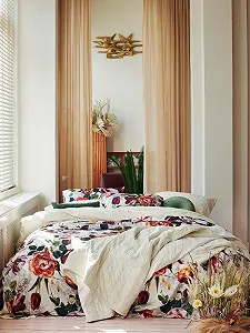 Покривало Essenza Julia Sand 270 x 265 см Бавовняний Оксамит Однотонний synthetic.ua - Фото 1