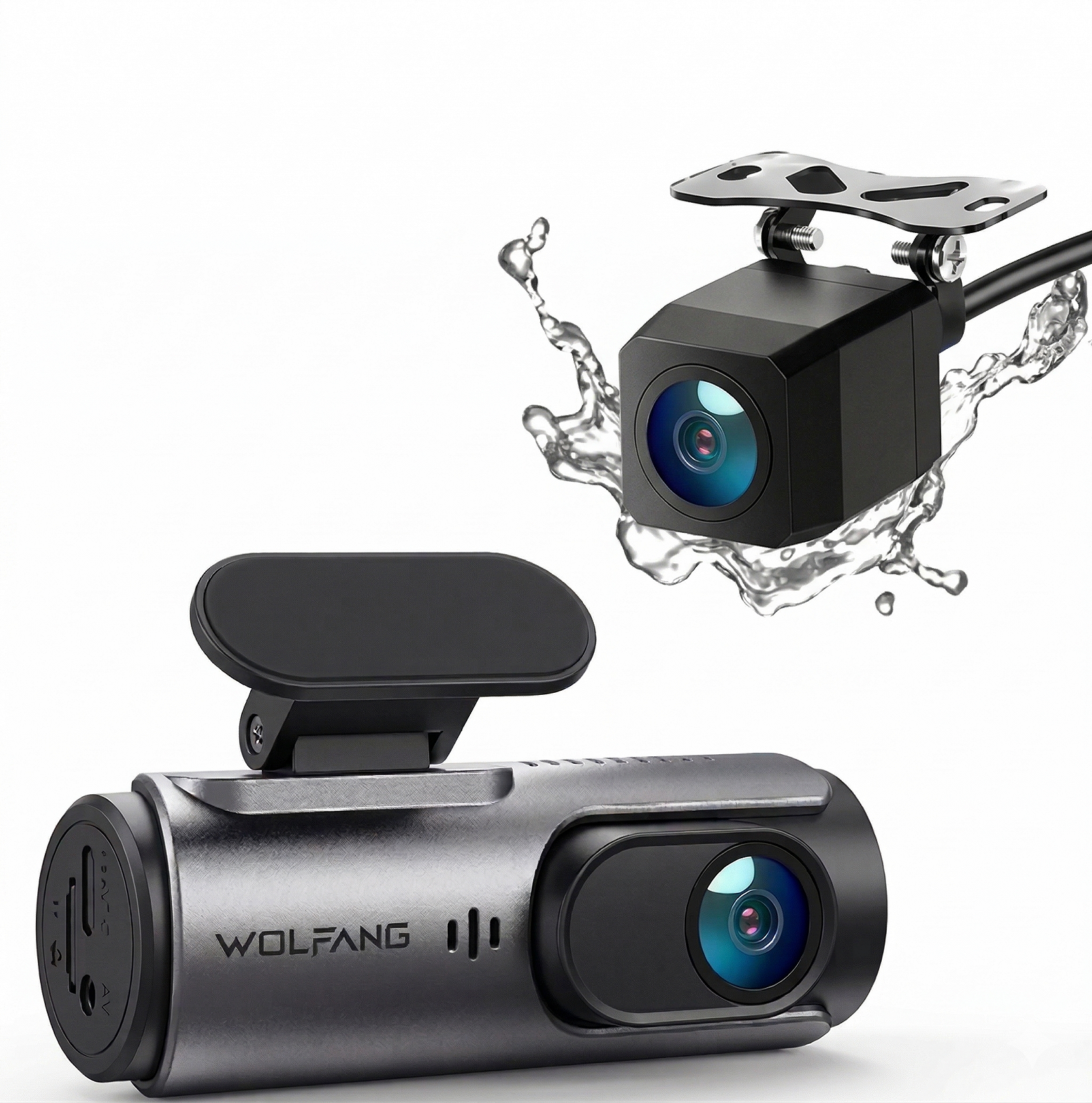 Відеореєстратор з камерою заднього виду WOLFANG WD03 / 4К / 170° / Wi-Fi / Чорний, фото №1