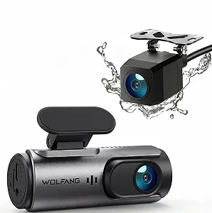 Видеорегистратор WOLFANG WD03 / 4К / 170° / Wi-Fi / Дополнительная камера / Черный - Фото 1
