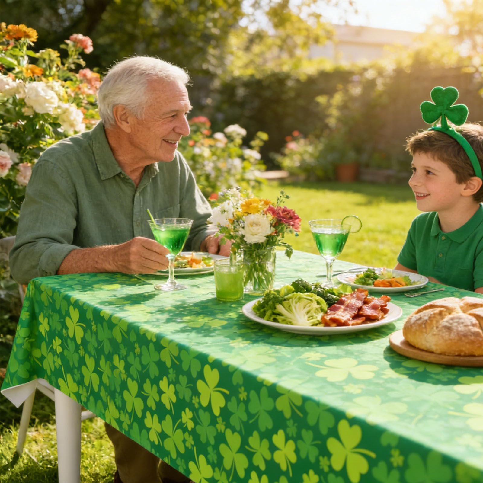 Скатертина St Patricks Day Shamrock Зелена 137 x 274 см, фото №6