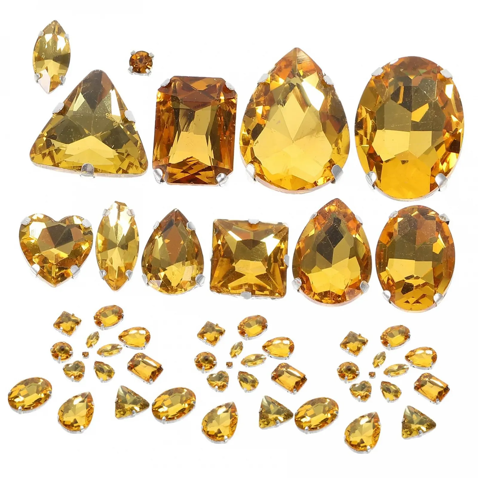 Прикраси Типу Стрази SEWACC Прості Стрази з Кігтиками для Одягу для DIY, Золотий, фото №1