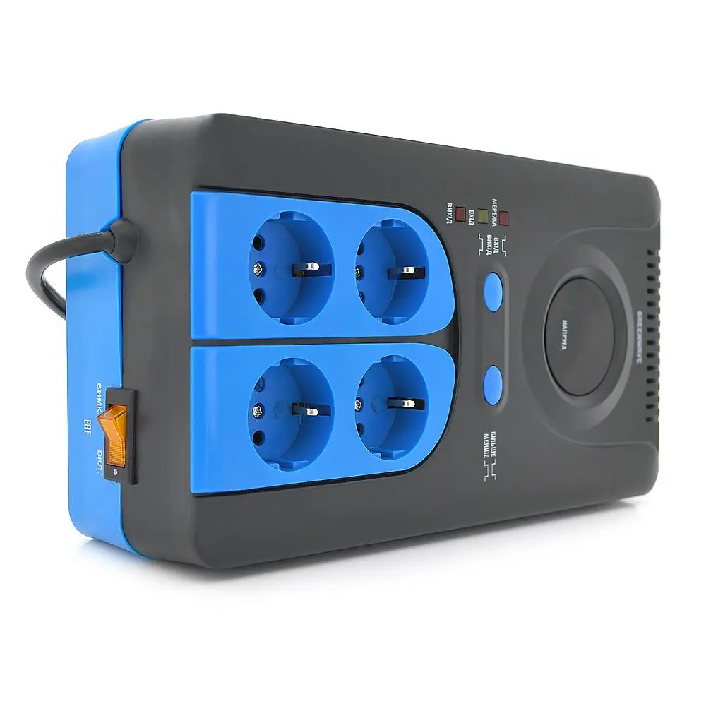 Стабілізатор напруги релейний Green Wave Winchester 2000VA 4xShuko DC140-260V, AC220±8%, BOX, фото №1
