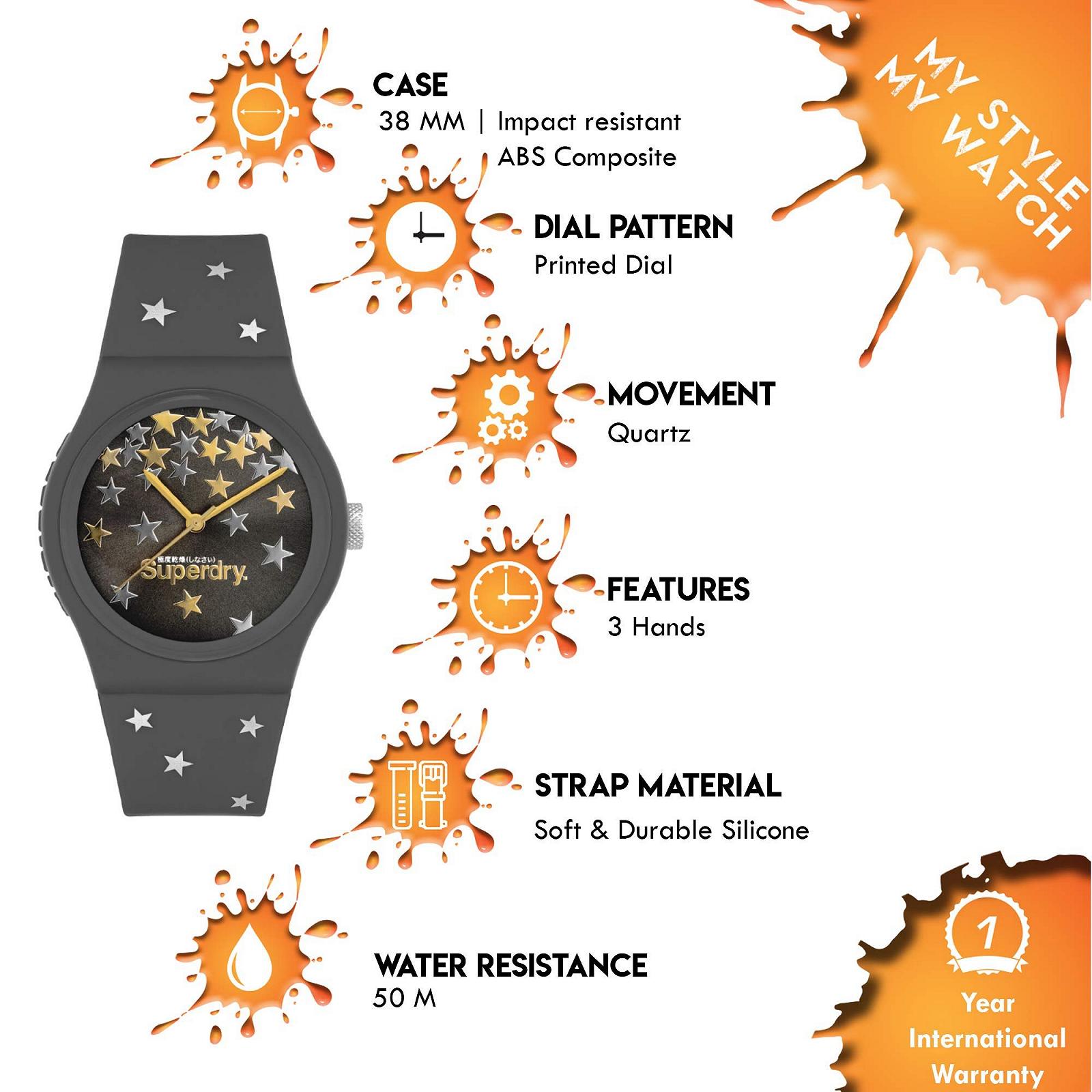 Часы Superdry Женские Аналоговые Кварцевые SYL275E Серый, фото №4