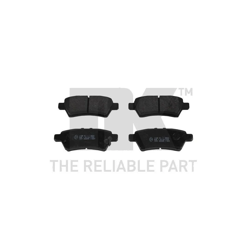 Комплект тормозных колодок, дисковый тормоз NK 222265 задняя ось, фото №1 Комплект тормозных колодок, дисковый тормоз NK 222265 задняя ось, фото №1