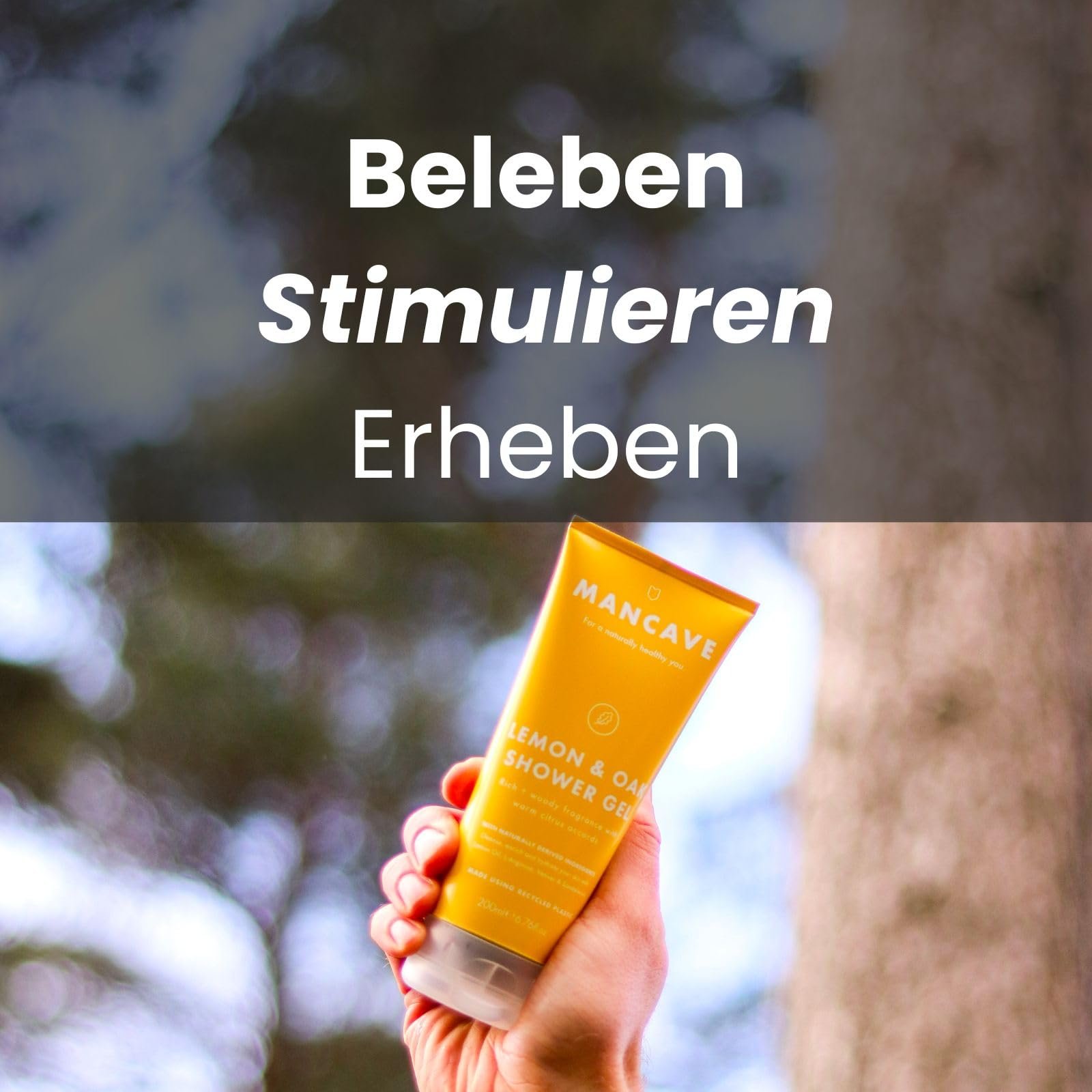 Гель для душу ManCave Lemon Oak 200 мл Натуральний склад Веганський Тюбик із переробленого пластику, фото №4