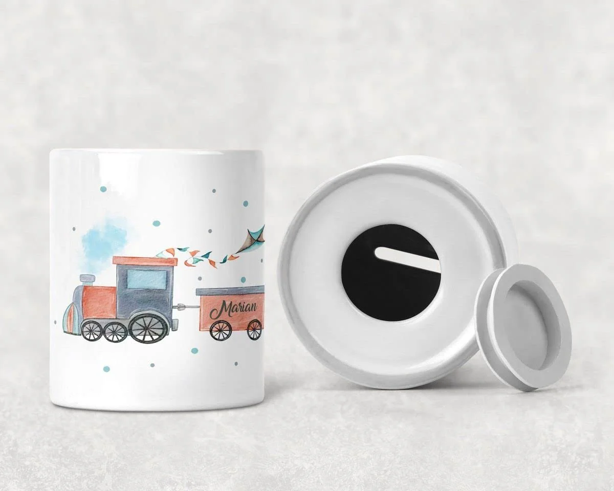 Скарбничка керамічна дитяча Mikalino Паровоз, фото №3