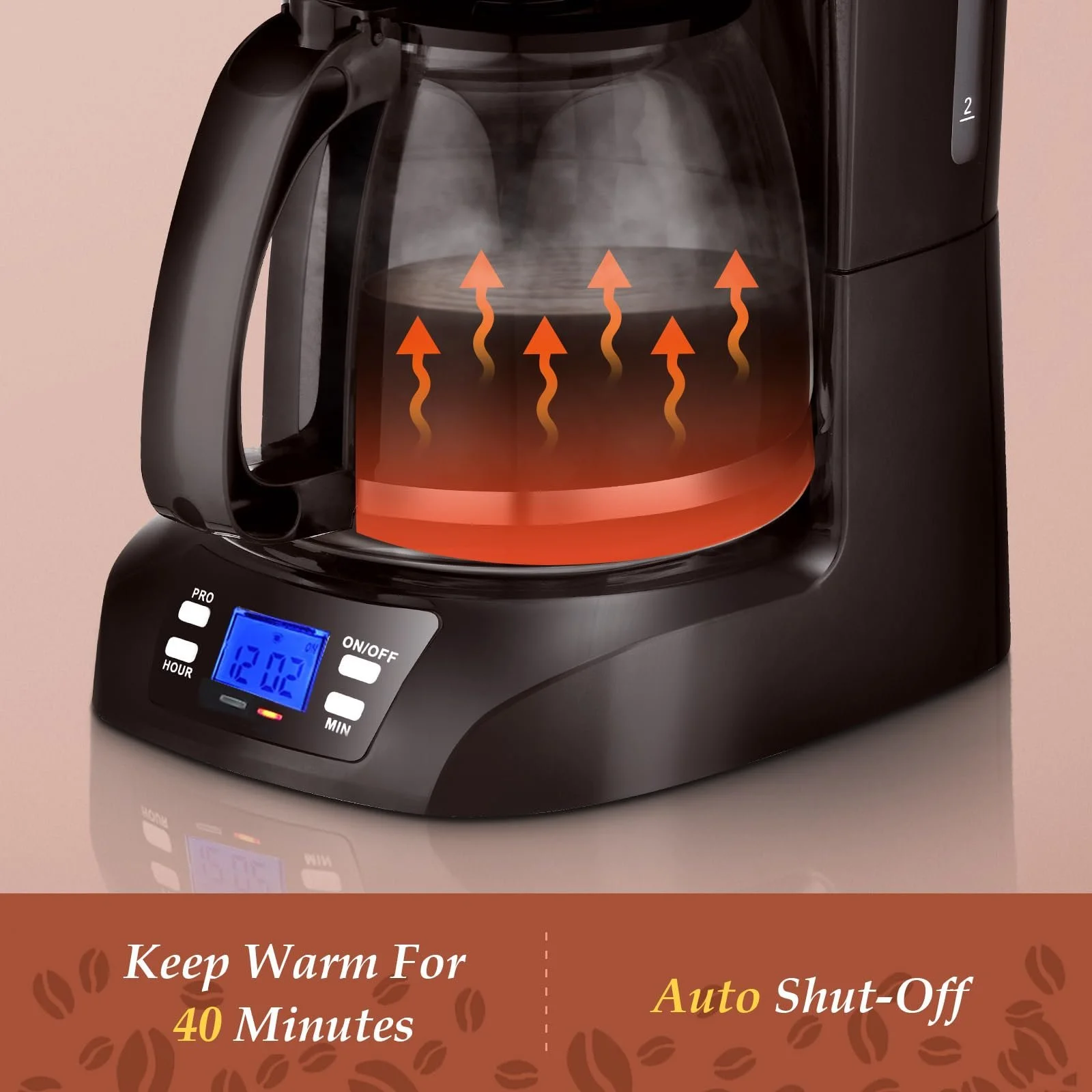 Капельная кофеварка Aigostar Benno Digital 1.5 л 800 Вт Нержавеющая сталь/Черный, фото №4