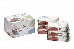 Детские салфетки Eco Wave из бамбука, компостируемые, без запаха, гипоаллергенные, веганские, без спирта, для чувствительной кожи (6 упаковок) - Фото 1