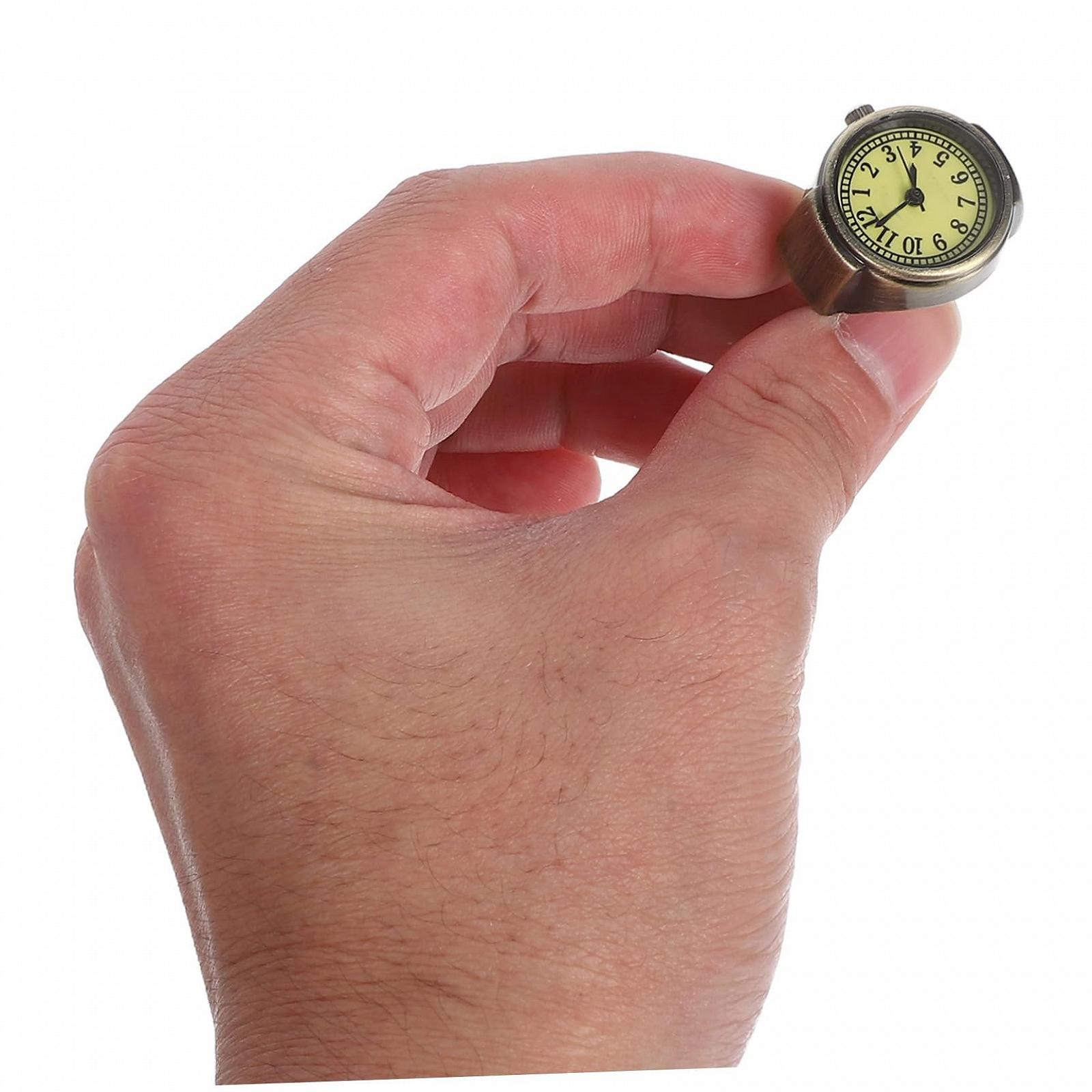 Кільце-годинник Unisex WRITWAA 2 шт. Вінтажний ретро-дизайн, еластичні великі кільця на палець, фото №4