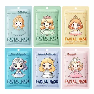 Тканевая маска для лица Набор 6 шт. Niacinamide, Hyaluronic Acid, Collagen, увлажняющая восстанавливающая тканевая маска, набор масок для красоты для различных потребностей кожи - Фото 1