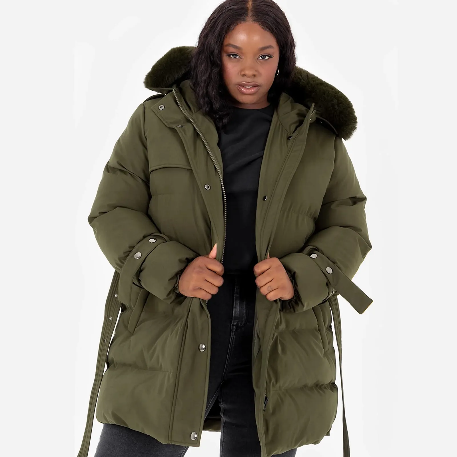 Куртка Lovedrobe Женская Стеганая с карманом на молнии Водонепроницаемый Капюшон, фото №3