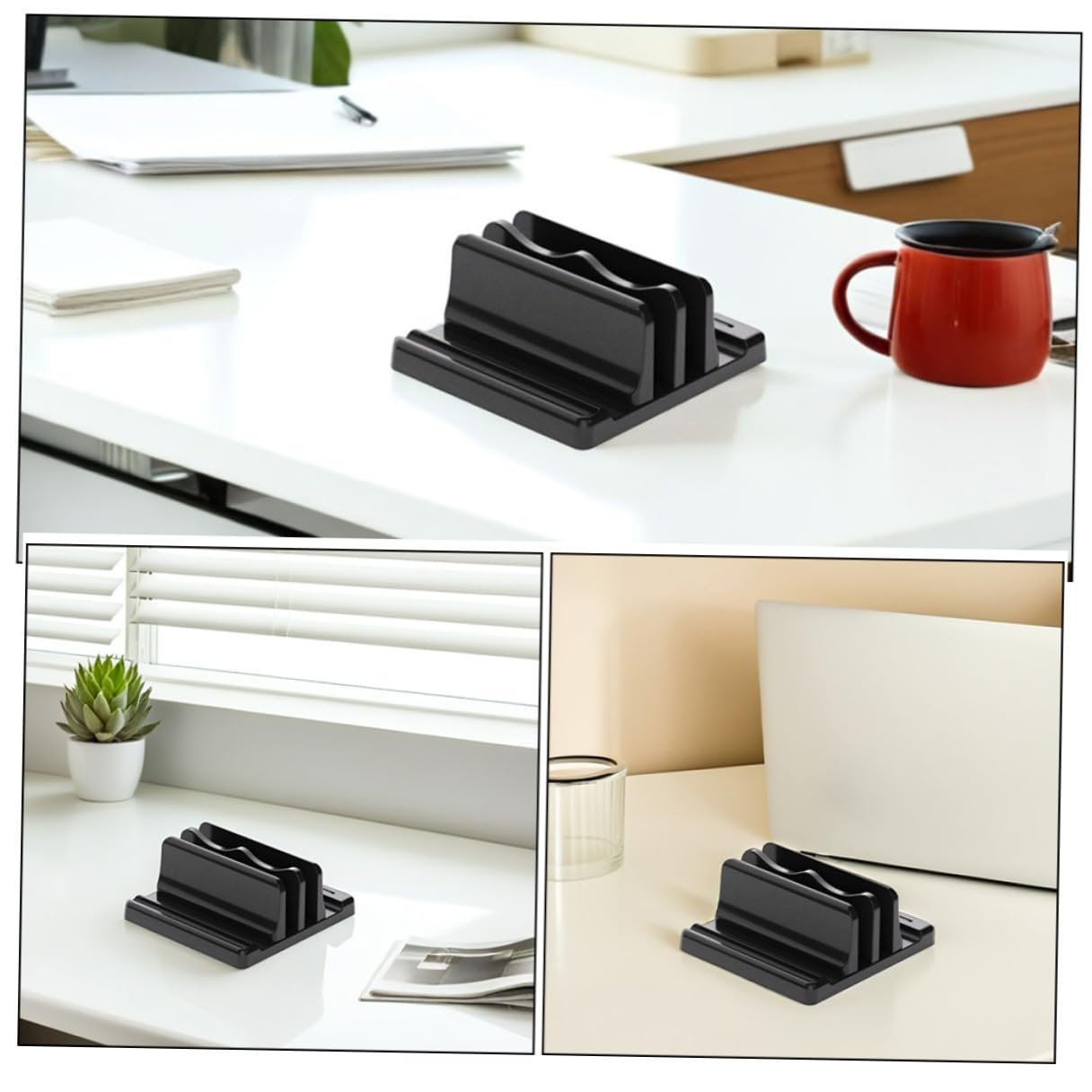 Вертикальна підставка для ноутбука з подвійним слотом, міцний настільний, фото №3