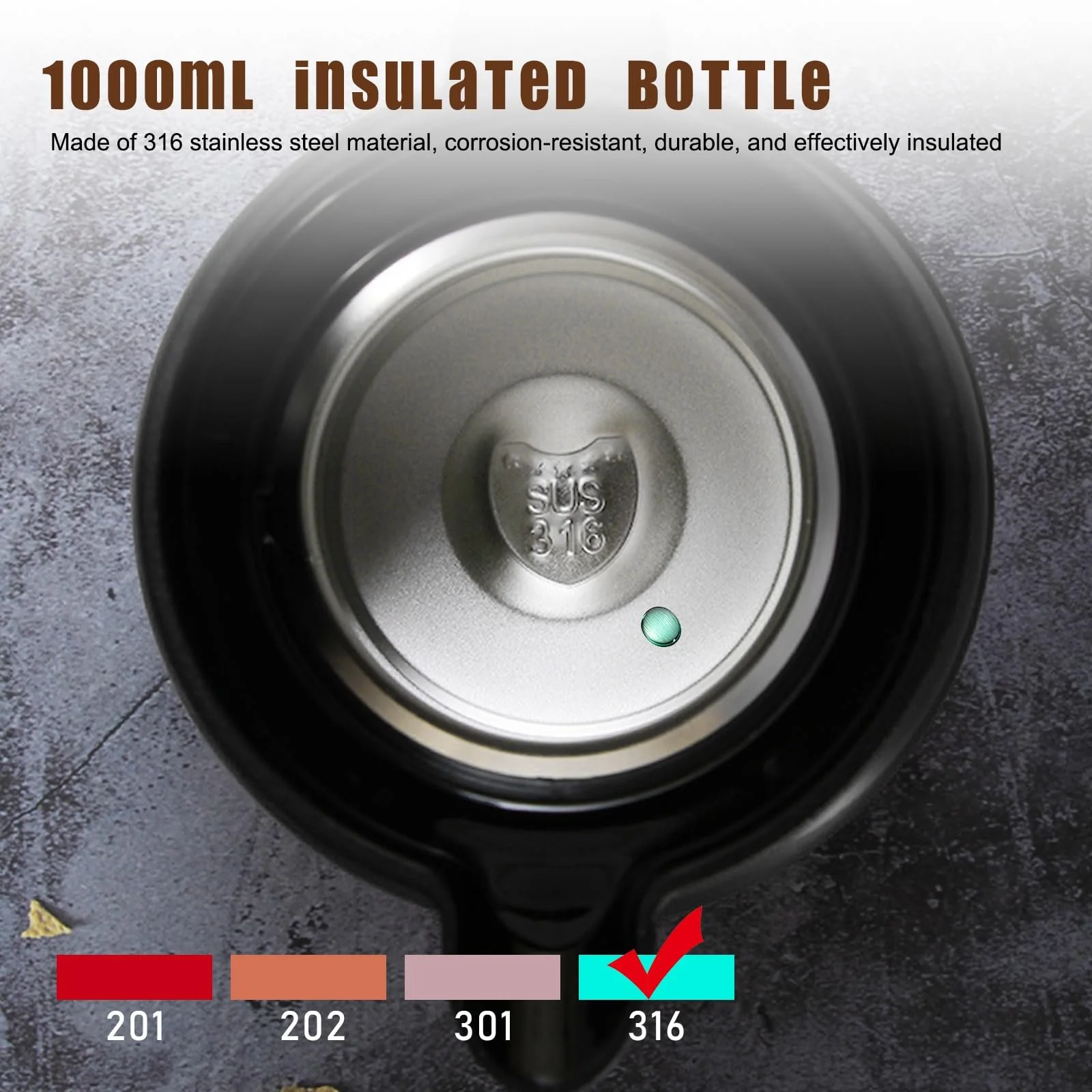 Термос-кавник 1.5 л, Ізольований з нержавіючої сталі 316, фото №3