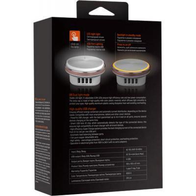 Зарядное устройство ColorWay 4*USB 4.4А + LED лампа 310 Lm (CW-CHL44A), фото №8 Зарядное устройство ColorWay 4*USB 4.4А + LED лампа 310 Lm (CW-CHL44A), фото №8