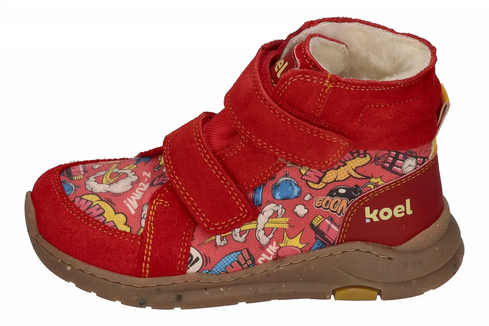 Кроссовки KOEL Barefoot Lined Детские Silas Tex Print Красный, фото №2