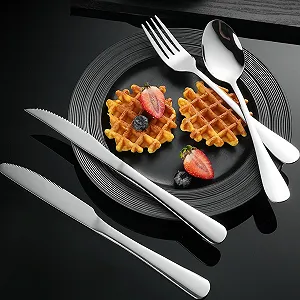 Ложка столовая из нержавеющей стали 20,5 см, 6 штук, серебристый synthetic.ua - Фото 1