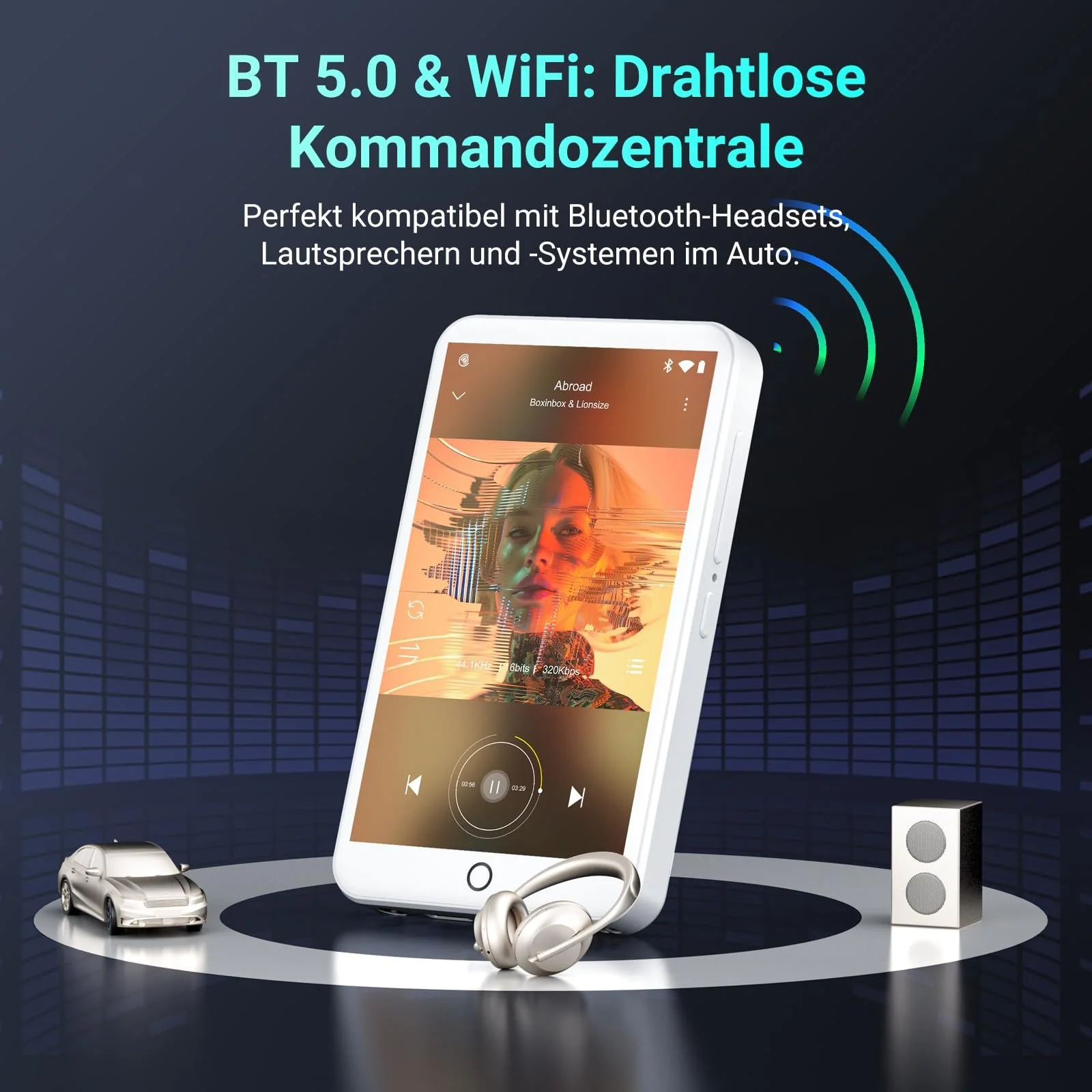 MP3-плеер Fanvace 96 GB с Bluetooth и WiFi, Android 13, 4-дюймовый сенсорный экран и динамик, фото №5