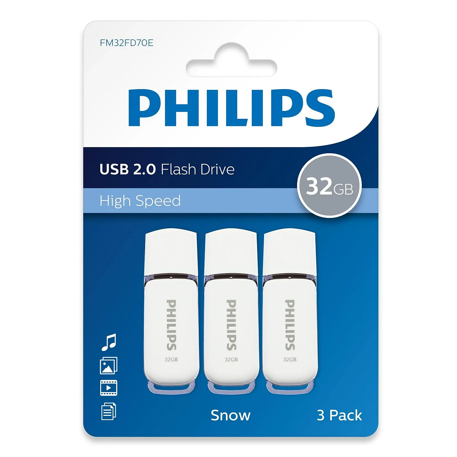 USB-флеш-накопичувач Philips Snow Edition 2.0 3x 32 GB 23 MB/s White/Grey, фото №2