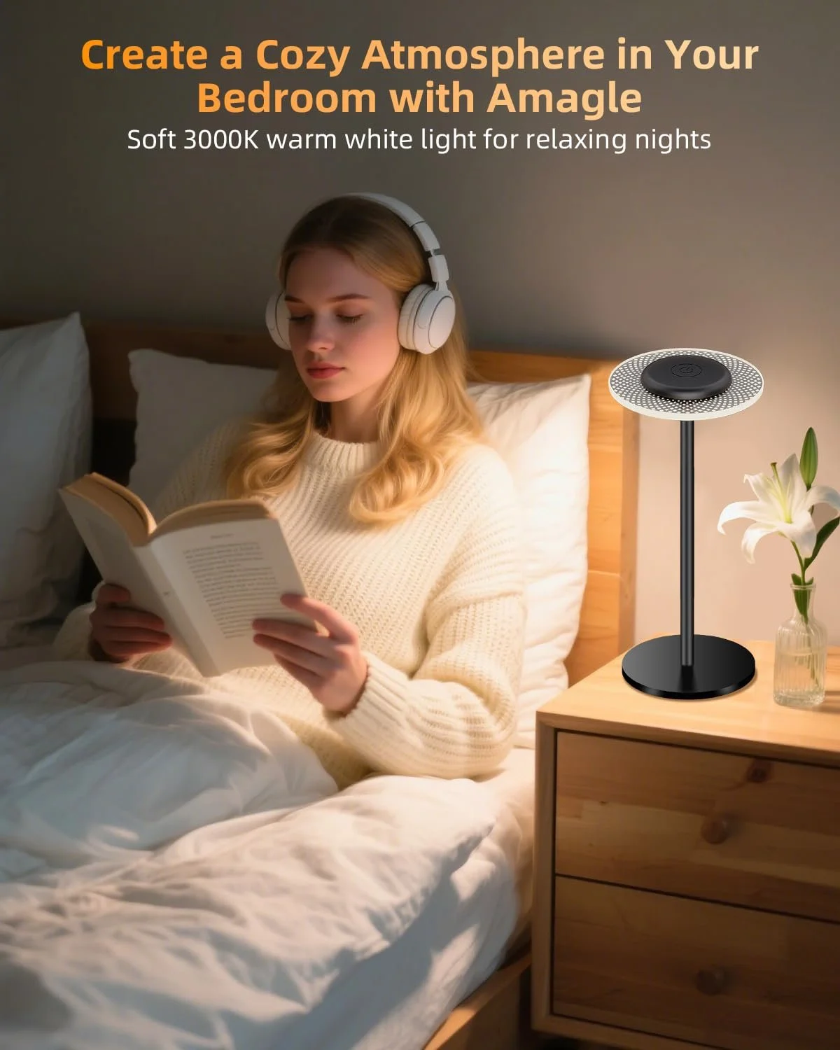 Настільна лампа LED Бездротова Акумуляторна 2200 mAh RGB IP54, фото №5