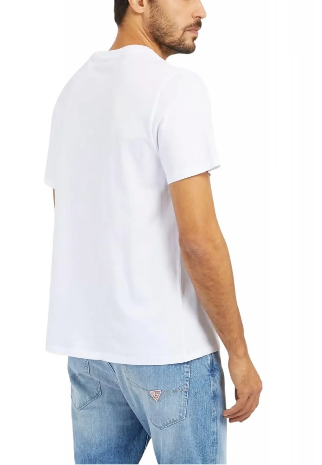 Футболка GUESS чоловіча з короткими рукавами Tri Scroll Tee, біла, L, фото №3