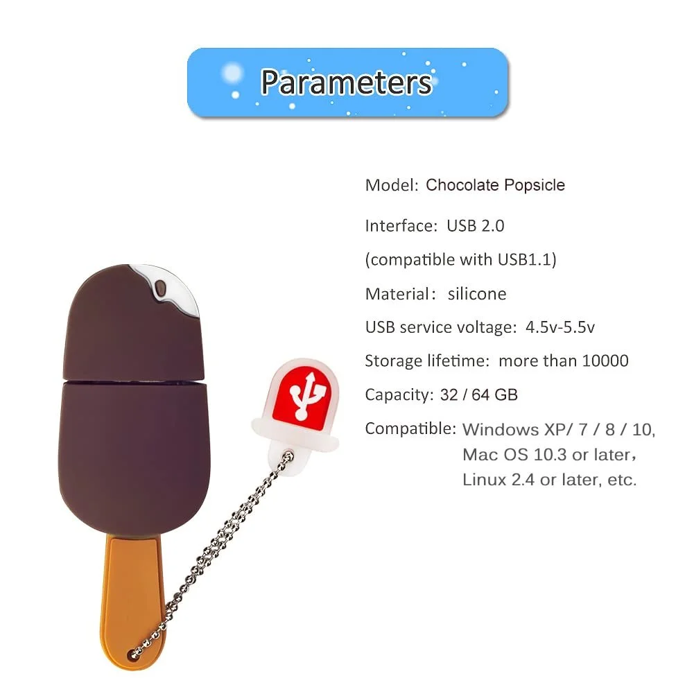 USB-накопичувач BorlterClamp Chocolate Ice Lolly Shape 32 GB, фото №4 USB-накопичувач BorlterClamp Chocolate Ice Lolly Shape 32 GB, фото №4