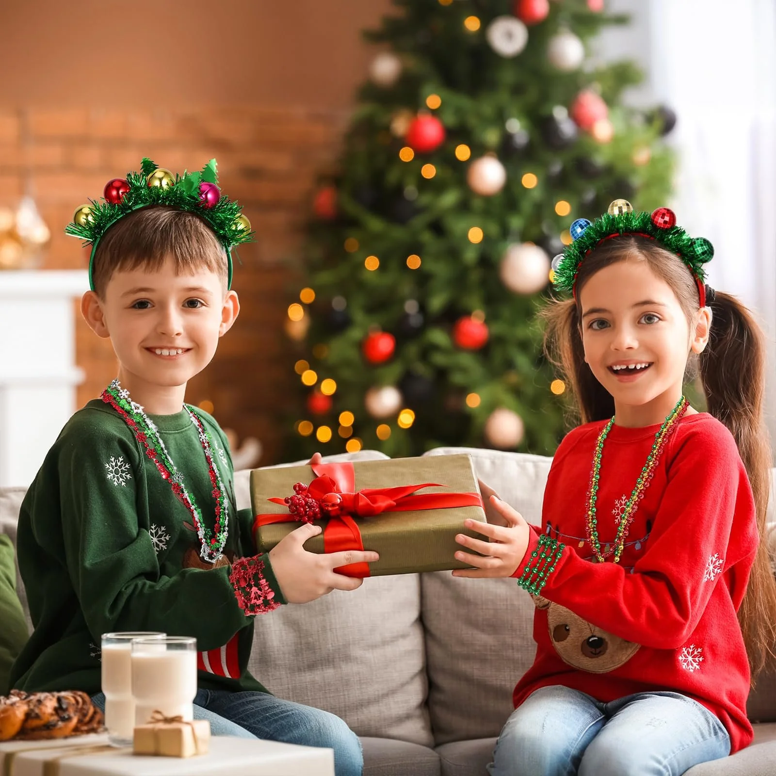 Набір Різдвяних прикрас для волосся та намиста, 8 шт., фото №5