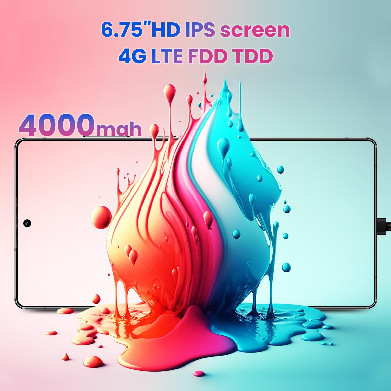 Смартфон 4Green 6.75 дюймов 3GB RAM + 64GB ROM 4G LTE 5MP + 16MP Dual SIM Metal Frame Циан, фото №7