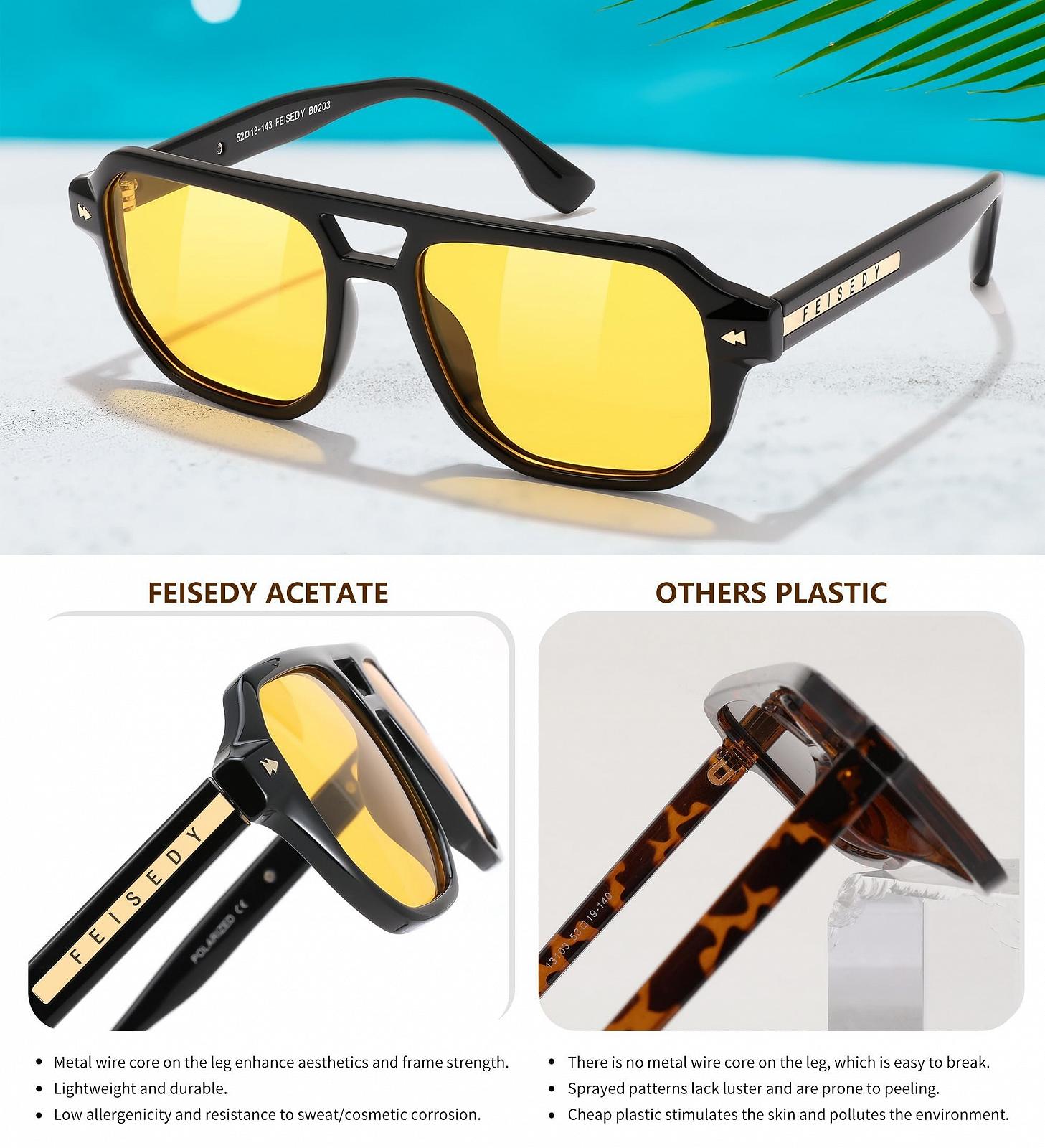 Сонцезахисні окуляри Retro FEISEDY 70s B0203 Поляризовані TR90 оправа з захистом UV400, фото №5